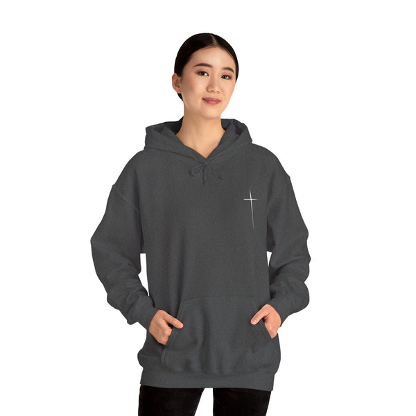 Women's Christian Cross Streetwear Hoodie — Minimalist Left Chest & Back Print