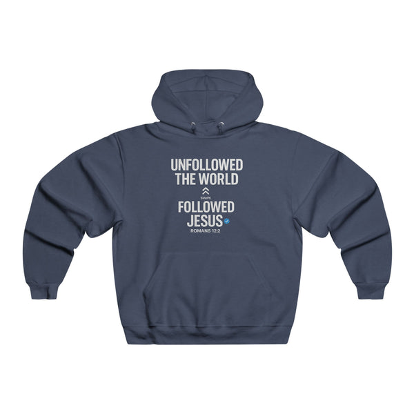 UNFOLLOWED THE WORLD – FOLLOWED JESUS, JERZEES NuBlend®, Men’s Hoodie
