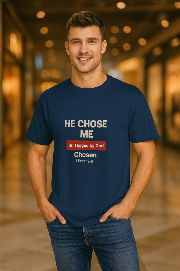 HE CHOSE ME – Tagged by God, Men’s Comfort Colors Garment-Dyed T-Shirt