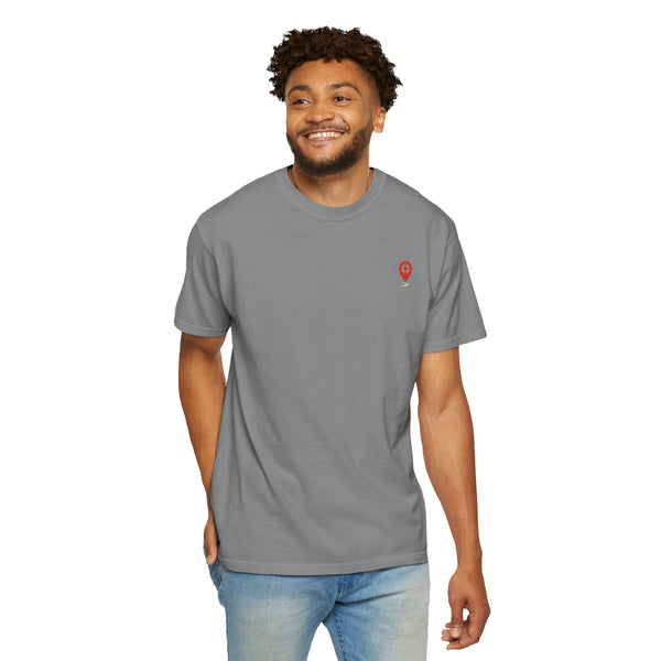 Red waypoint, WAS LOST GOT FOUND, Men's Garment Dyed Tee