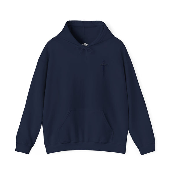 Women's Christian Cross Streetwear Hoodie — Minimalist Left Chest & Back Print