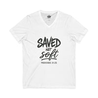 Load image into Gallery viewer, SAVED NOT SOFT – Women’s V-Neck Tee