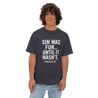 Load image into Gallery viewer, SIN WAS FUN… UNTIL IT WASN’T – Oversized Boxy Tee