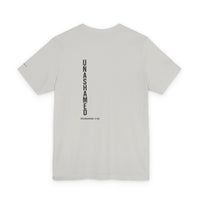Load image into Gallery viewer, Unashamed Vertical Back Print Tee – Christian Scripture Romans 1:16 Shirt
