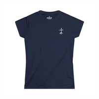 Load image into Gallery viewer, Christian Cross Women's Tee — 'Rooted in Christ' Faith Graphic Shirt