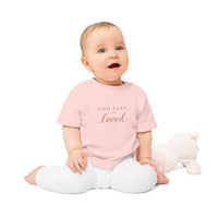 Load image into Gallery viewer, Baby T-Shirt — "God Says I Am" Inspirational Christian Baby Tee (Loved, Kind, Brave, Chosen)