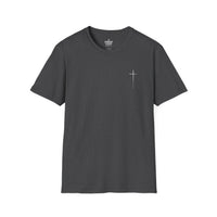 Load image into Gallery viewer, Women's Christian Cross Streetwear T-Shirt — Minimalist Left Chest &amp; Back Print