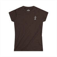 Load image into Gallery viewer, Christian Cross Women's Tee — 'Rooted in Christ' Faith Graphic Shirt