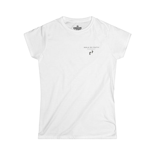 Women's Tee — Gold Footprints Minimal Back Graphic