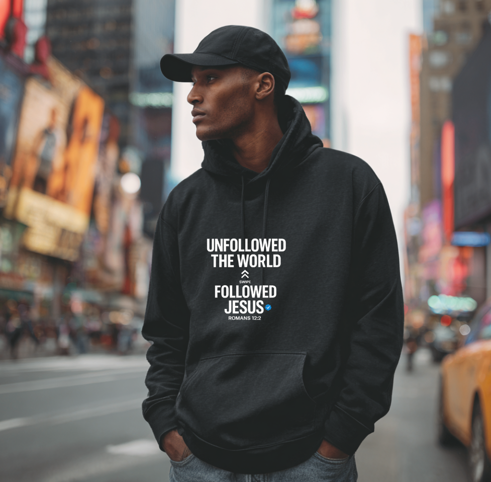 UNFOLLOWED THE WORLD – FOLLOWED JESUS, Men’s Hoodie