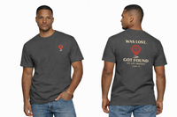 Load image into Gallery viewer, Red waypoint, WAS LOST GOT FOUND, Men's Garment Dyed Tee