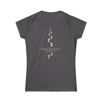 Load image into Gallery viewer, Women's Tee — Gold Footprints Minimal Back Graphic