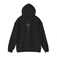 Load image into Gallery viewer, Women's Christian Cross Streetwear Hoodie — Minimalist Left Chest &amp; Back Print