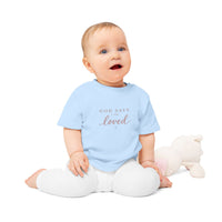 Load image into Gallery viewer, Baby T-Shirt — "God Says I Am" Inspirational Christian Baby Tee (Loved, Kind, Brave, Chosen)