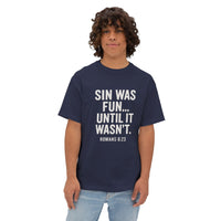 Load image into Gallery viewer, SIN WAS FUN… UNTIL IT WASN’T – Oversized Boxy Tee