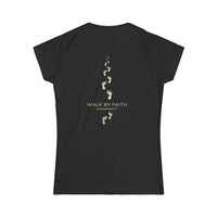 Load image into Gallery viewer, Women's Tee — Gold Footprints Minimal Back Graphic