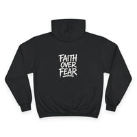 Load image into Gallery viewer, Faith Over Fear Hoodie — Inspirational Graphic Champion Hoodie