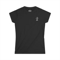 Load image into Gallery viewer, Christian Cross Women's Tee — 'Rooted in Christ' Faith Graphic Shirt