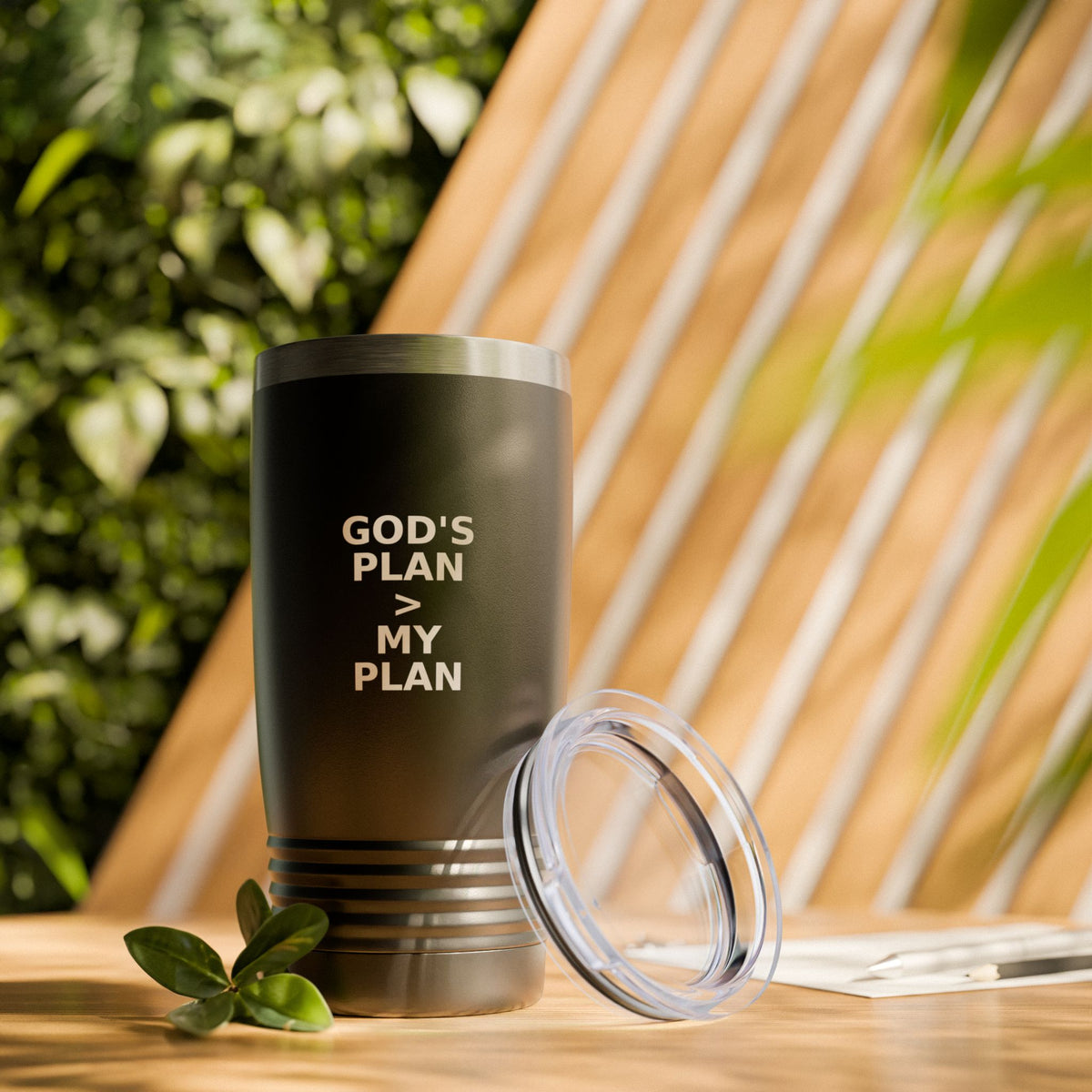 God's Plan Tumbler | Travel Mug | Inspirational Gift | 20oz Ringneck Tumbler | Motivational Drinkware | Faith-Based Coffee Cup | Black