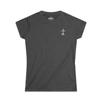 Load image into Gallery viewer, Christian Cross Women's Tee — 'Rooted in Christ' Faith Graphic Shirt