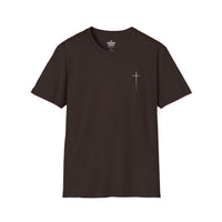 Load image into Gallery viewer, Men's Christian Cross Streetwear T-Shirt — Minimalist Left Chest &amp; Back Print