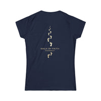 Load image into Gallery viewer, Women's Tee — Gold Footprints Minimal Back Graphic