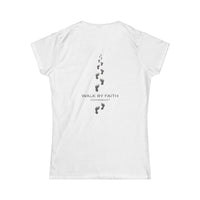 Load image into Gallery viewer, Women's Tee — Gold Footprints Minimal Back Graphic