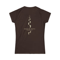 Load image into Gallery viewer, Women's Tee — Gold Footprints Minimal Back Graphic